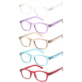 KERECSEN 5 Pack Rectangle Reading Glasses Unisex 202-2 - kerecsen